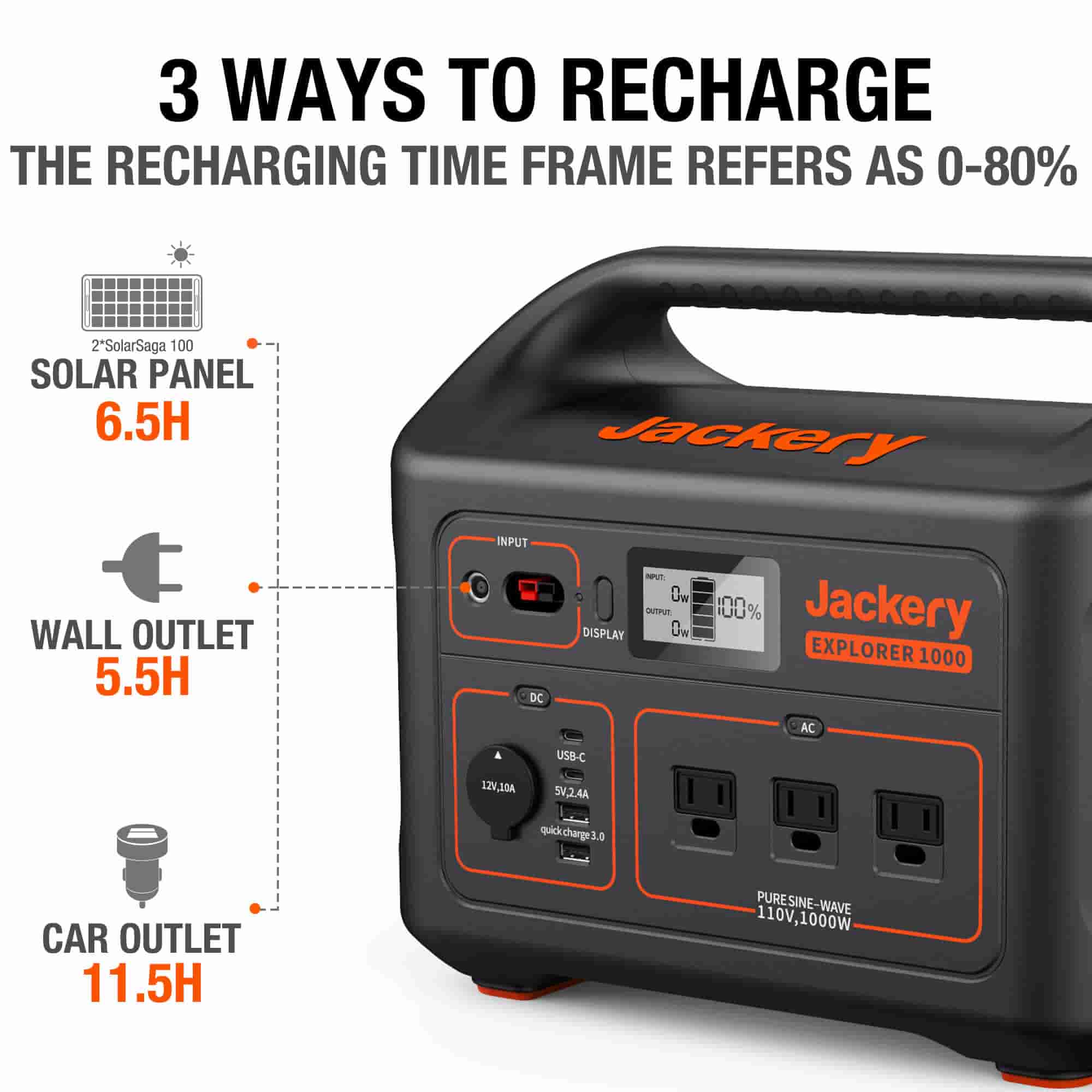 Jackery Explorer 1000 Portable Power Station (Refurbished) 4 Jackery Explorer 1000 Portable Power Station (Refurbished)