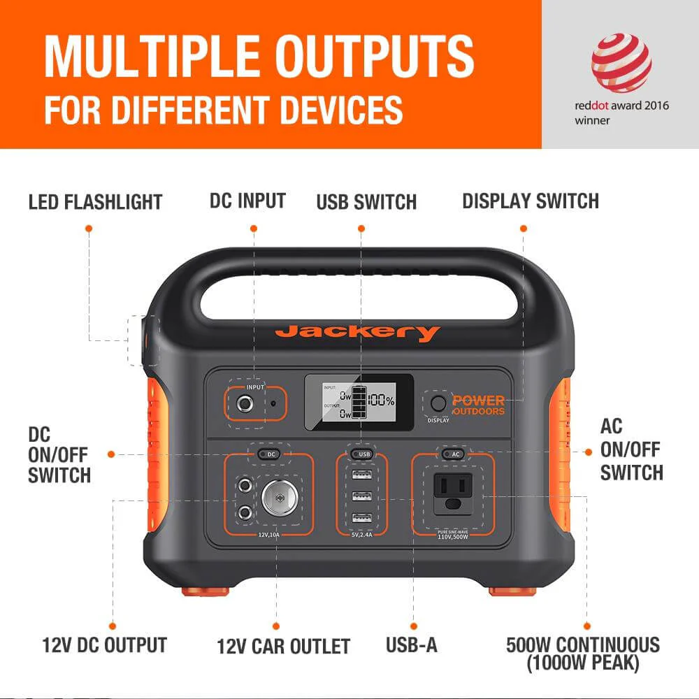 Jackery Explorer 550 Portable Power Station (Refurbished) 6 Jackery Explorer 550 Portable Power Station (Refurbished)